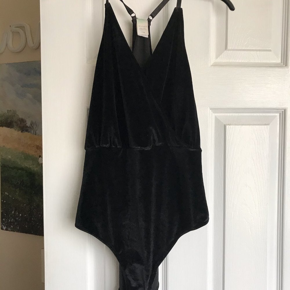 Black velvet (stretchy) bodysuit